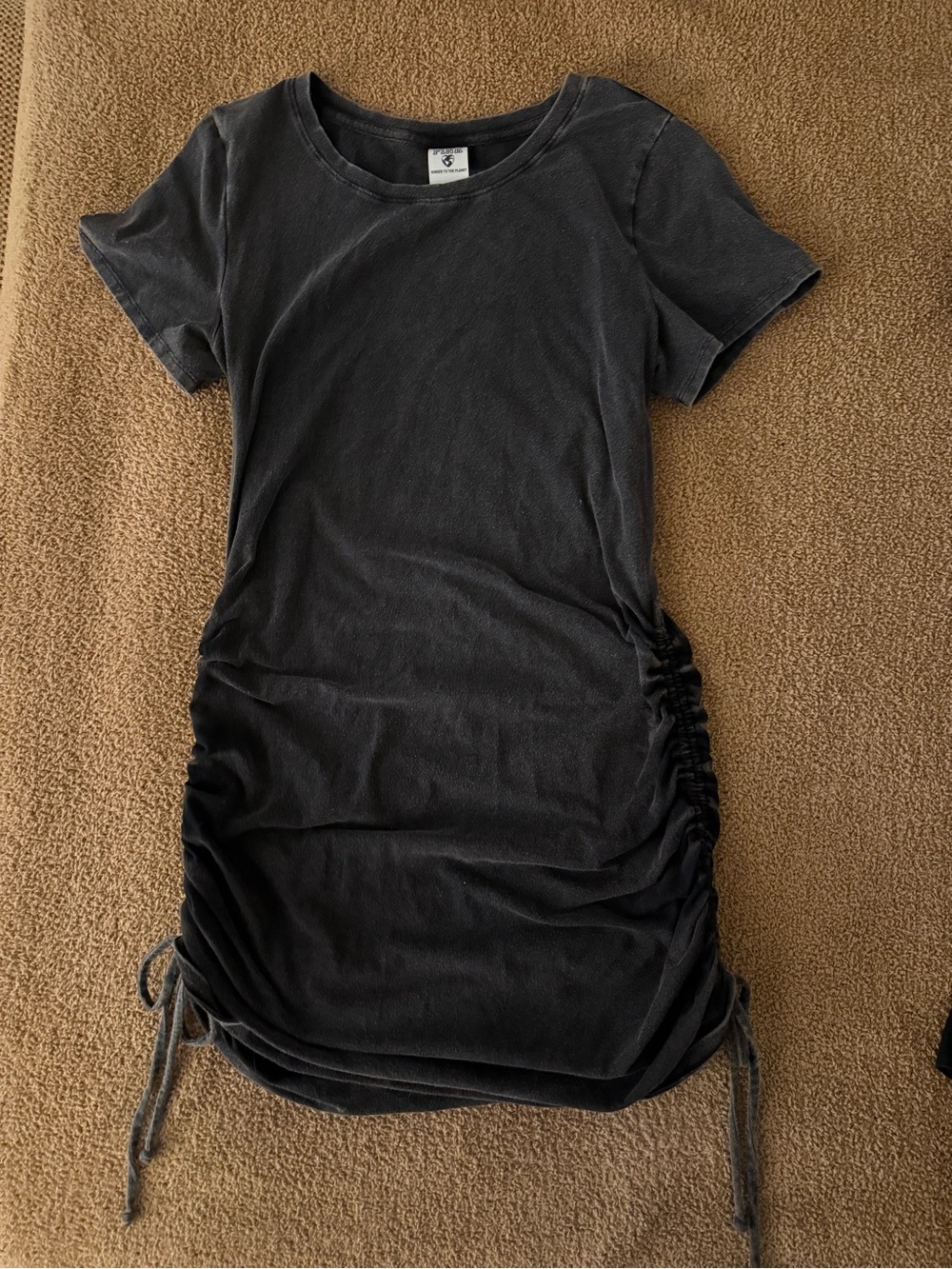 PINK Victoria's Secret Charcoal Ruched Side T-Shirt Dress